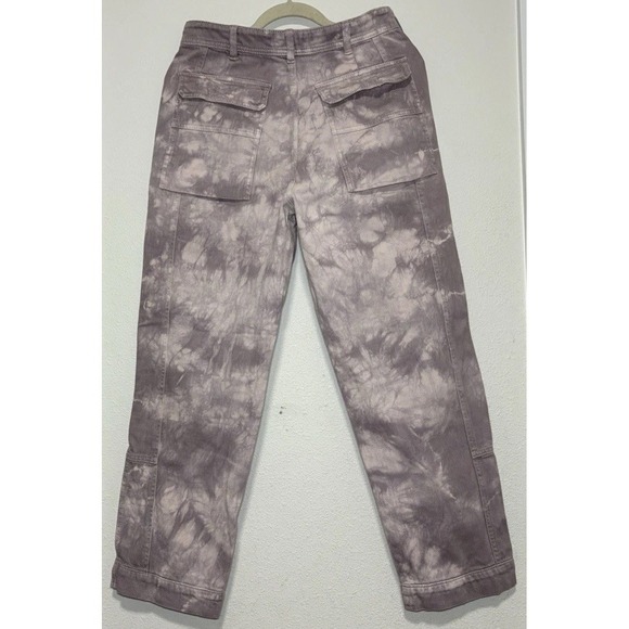 Free People We The Free Tie Dye Madison 29 Lavender Utility Jeans Cargo Pants - Picture 3 of 11
